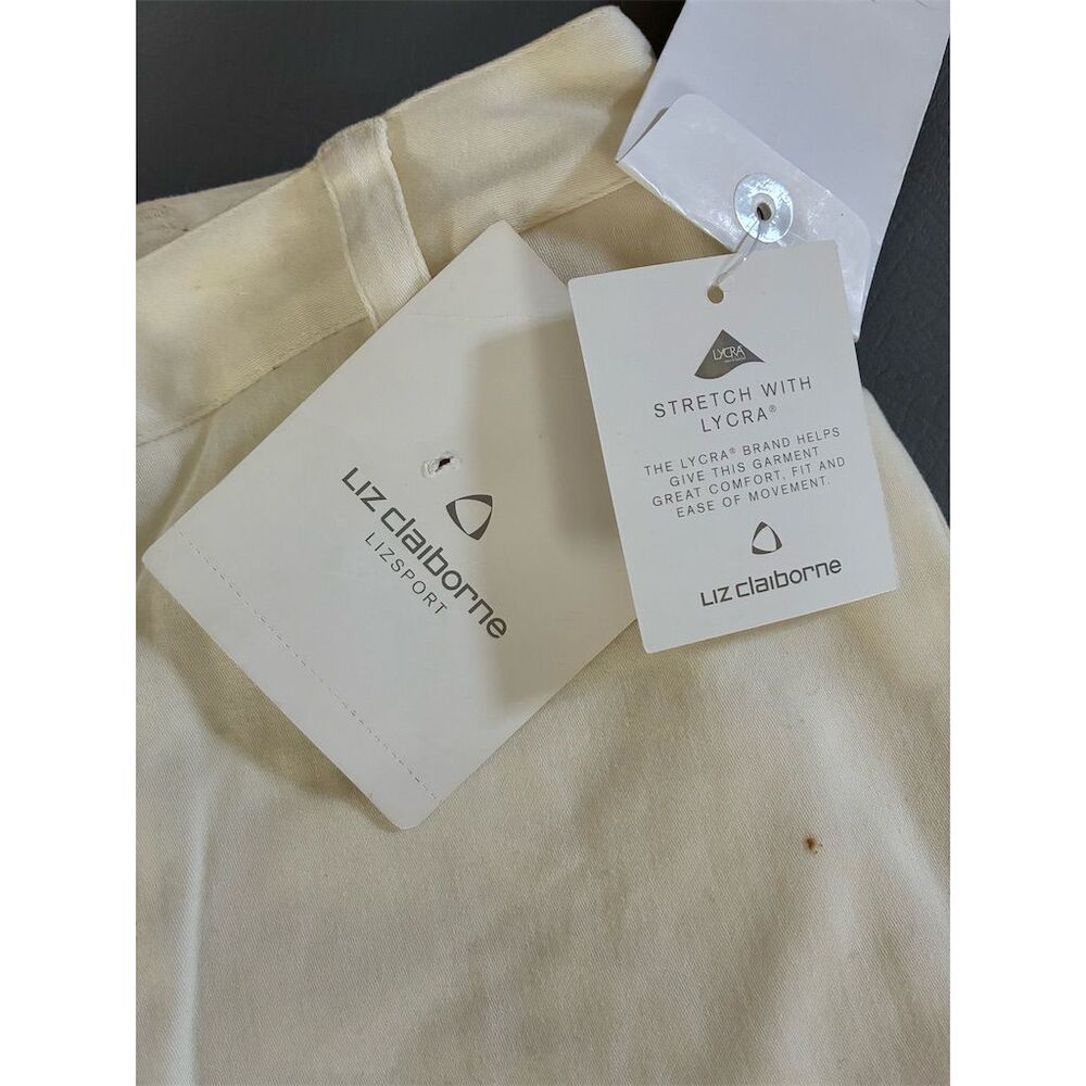 Liz Claiborne Lizsport Women's Beige Stretch Straight Leg Pants Size 14 - Picture 12 of 14